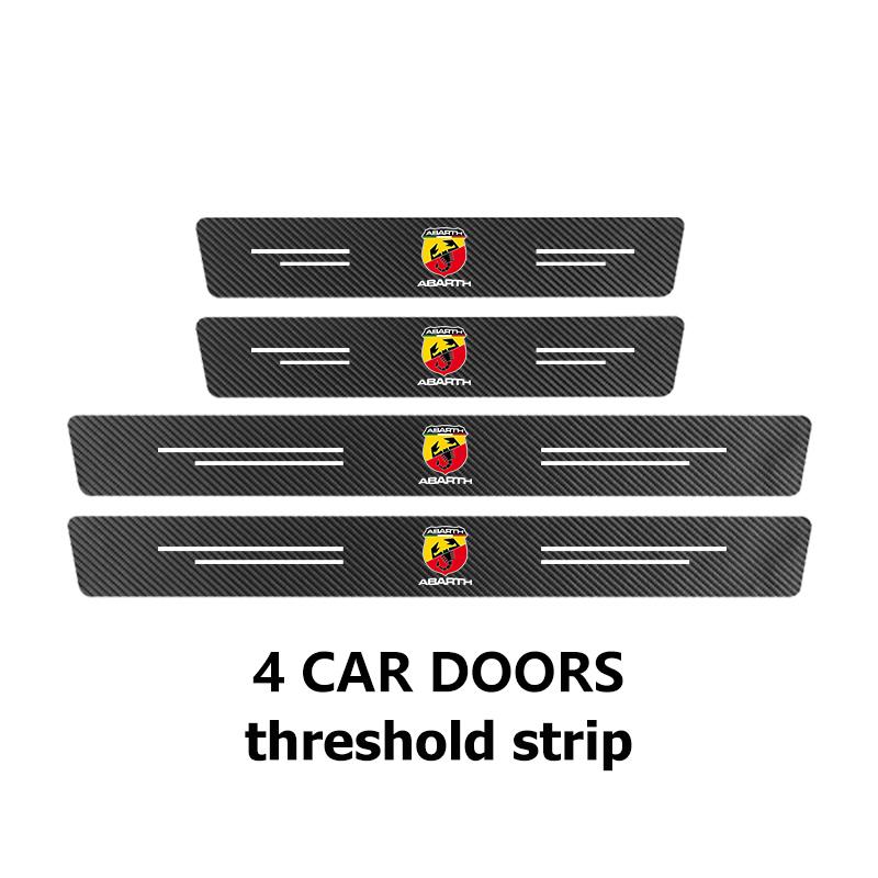 Carbon Fiber Car Threshold Strip Protective Cover Anti-Collision For Abarth FR FIAT 500 595 695 124 Bravo Linea Siena Panda