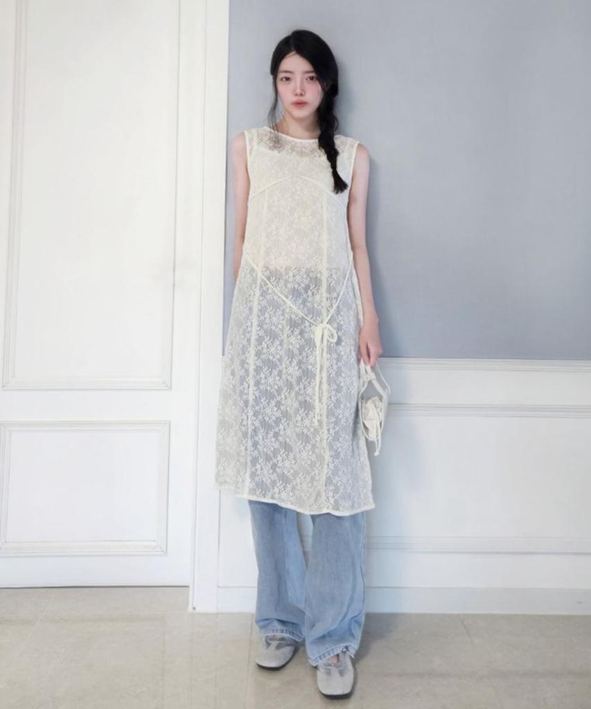 MIXXO Lace Layered Long Dress_Miwowg301G