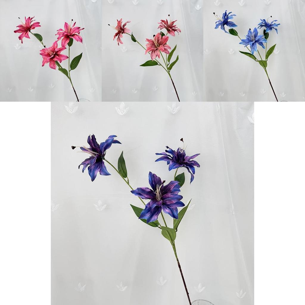 Artificial Lilium Brownii Var Viridulum Flower Garland For Wedding Decor And Photography Props With Handmade Silk Material