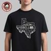 Jason Isbell Solo Tour Texas 2026 Event Merch Tee For Dallas Austin And San Antonio From May 20 To 23 2026 Texas Map T-Shirt