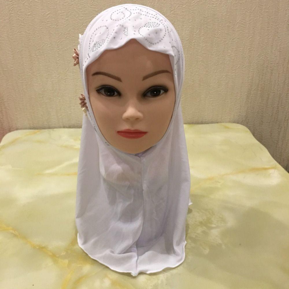 Beautiful Flowers Fit Islamic Scarf Head Wrap Girl  Headbands Kids  Headscarf