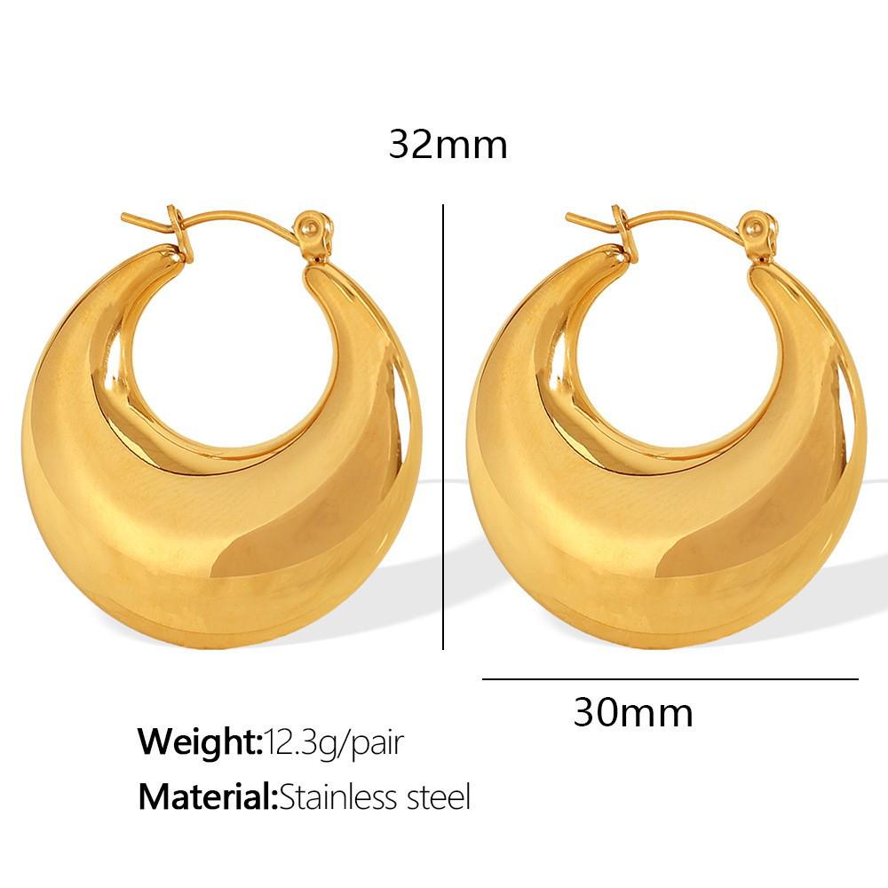 

Elegant Gold U-Shaped Hollow Stainless Steel Earrings for Women - Fashionable & Versatile