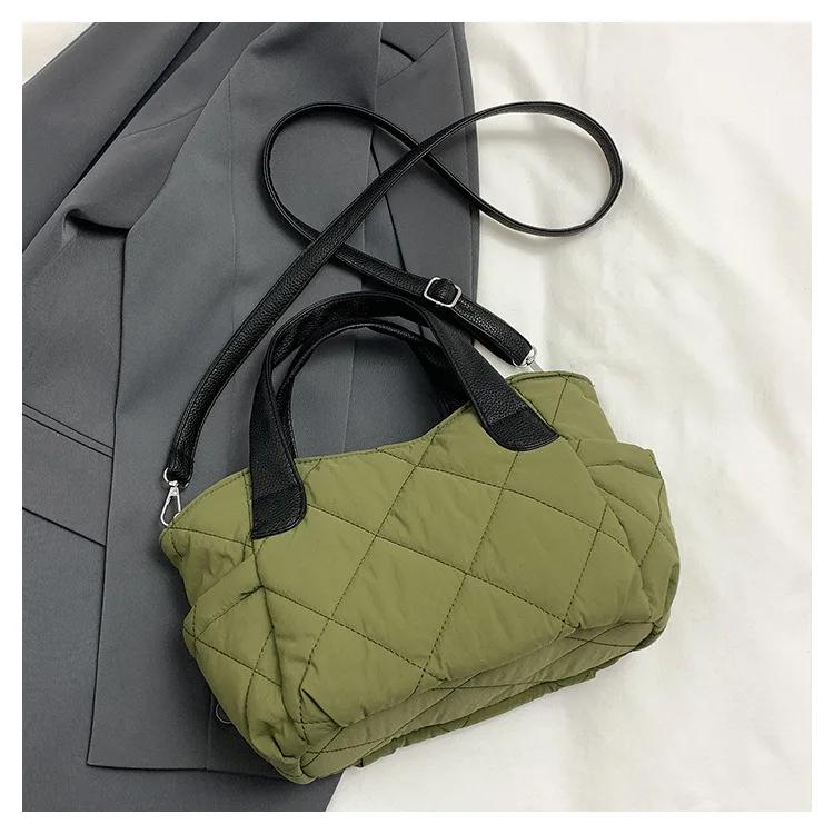 Baumwolle tragbare Damen einfache Nylon weiche rautenförmige Umhängetasche eine Schulter