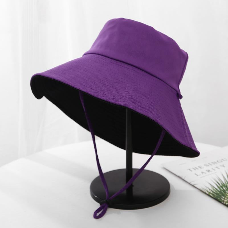 Simple Bucket Hat Women's Solid Color Double-sided Big-brimmed Sun Hat Tide Outdoor Sun Hat Foldable Basin Hat