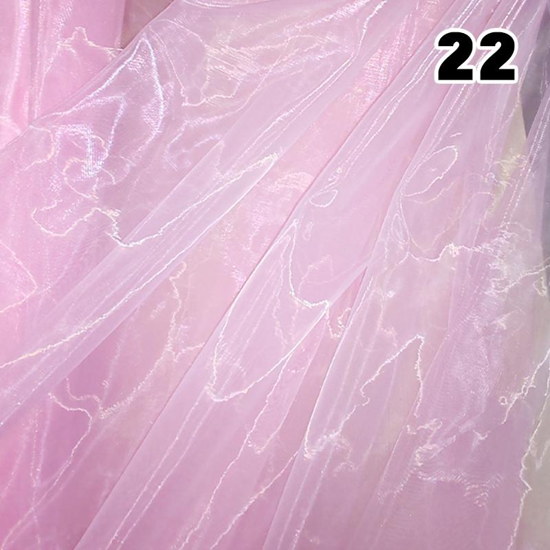 Przezroczysty Laserowy Tiul Tkanina Szycie Siatka Materiał Kolorowa Organza Szklana Fluorescencyjna Przędza Jedwabny Szyfon Materiał na Odzież Sceniczną