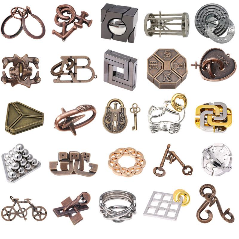 Montessori Puzzle Metal Wire IQ Logical Ability Training Stress Relief Toy for Children Adults Reliever Educational Toys Gifts