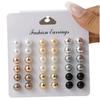 European Multi-Color Pearl Stud Earrings Set - Versatile & Stylish Women's Jewelry