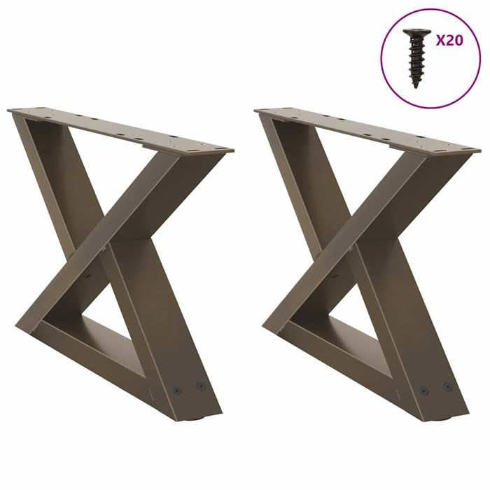 VidaXL Coffee Table Legs 2 Pieces Natural Steel 50 X (30-31,3) Cm Steel 4012687