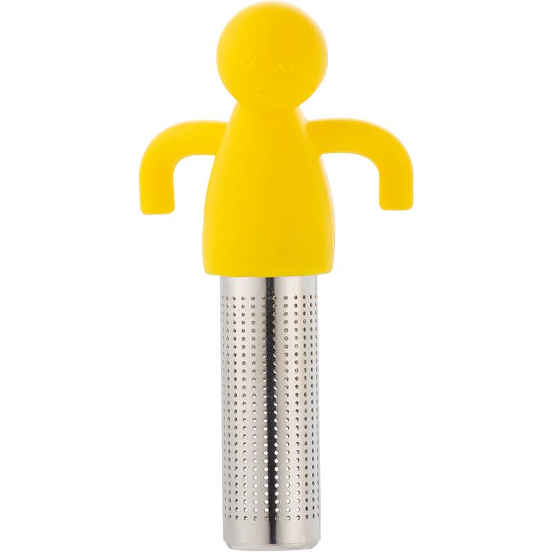 Stainless Steel & Silicone Human-Shaped Tea Infuser - Mesh Hanging Cup Style Tea Strainer & Dregs Separator
