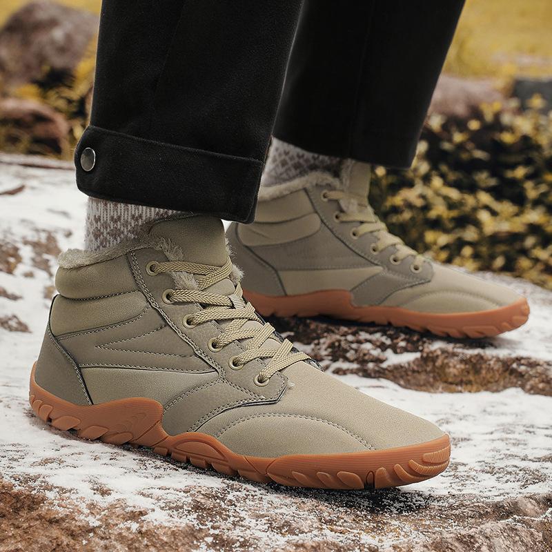 High-top velvet warm cotton shoes autumn and winter men's shoes outdoor snow boots waterproof, non-slip and wear-resistant