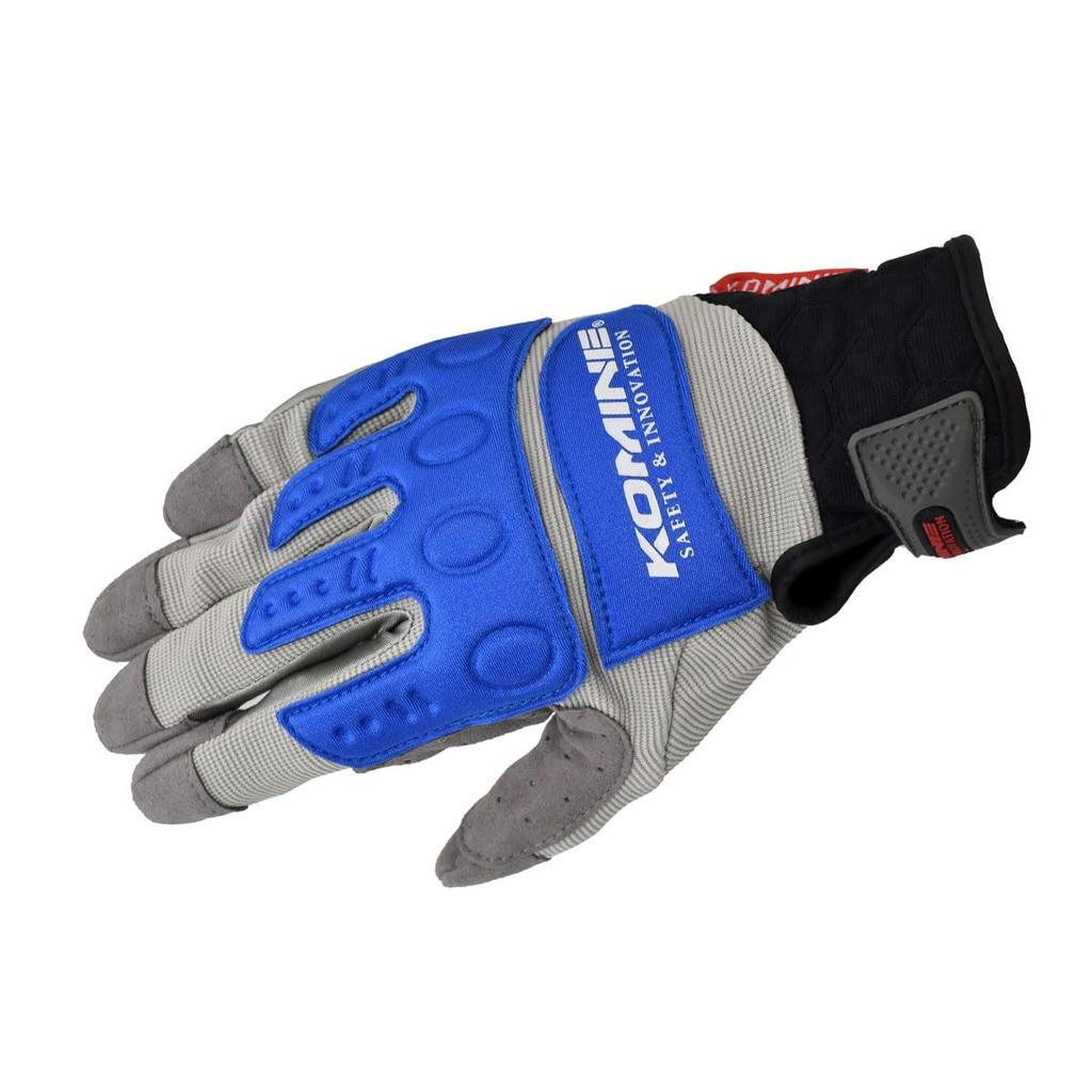 Komine Motorcycle Instructor Size for and Autumn Pro-EX Gloves, Gray/Blue, M, GK-134 725, Spring, Summer,