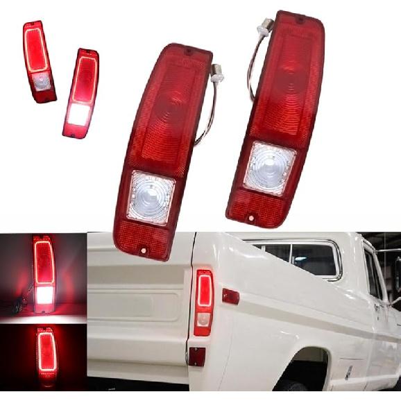 For 1967-1972 Ford Styleside F100/250/350 TRUCK,1967-1974 Ford Econoline E100/200/300,1967-1977 Ford Bronco Rear Tail light Smoked Lens