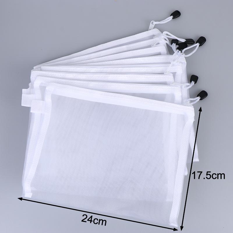 Zipper Mesh Bags 8 Pack 3 Sizes Waterproof Clear Lightweight Pouches for Outdoor Hiking Small Accessories Storage
