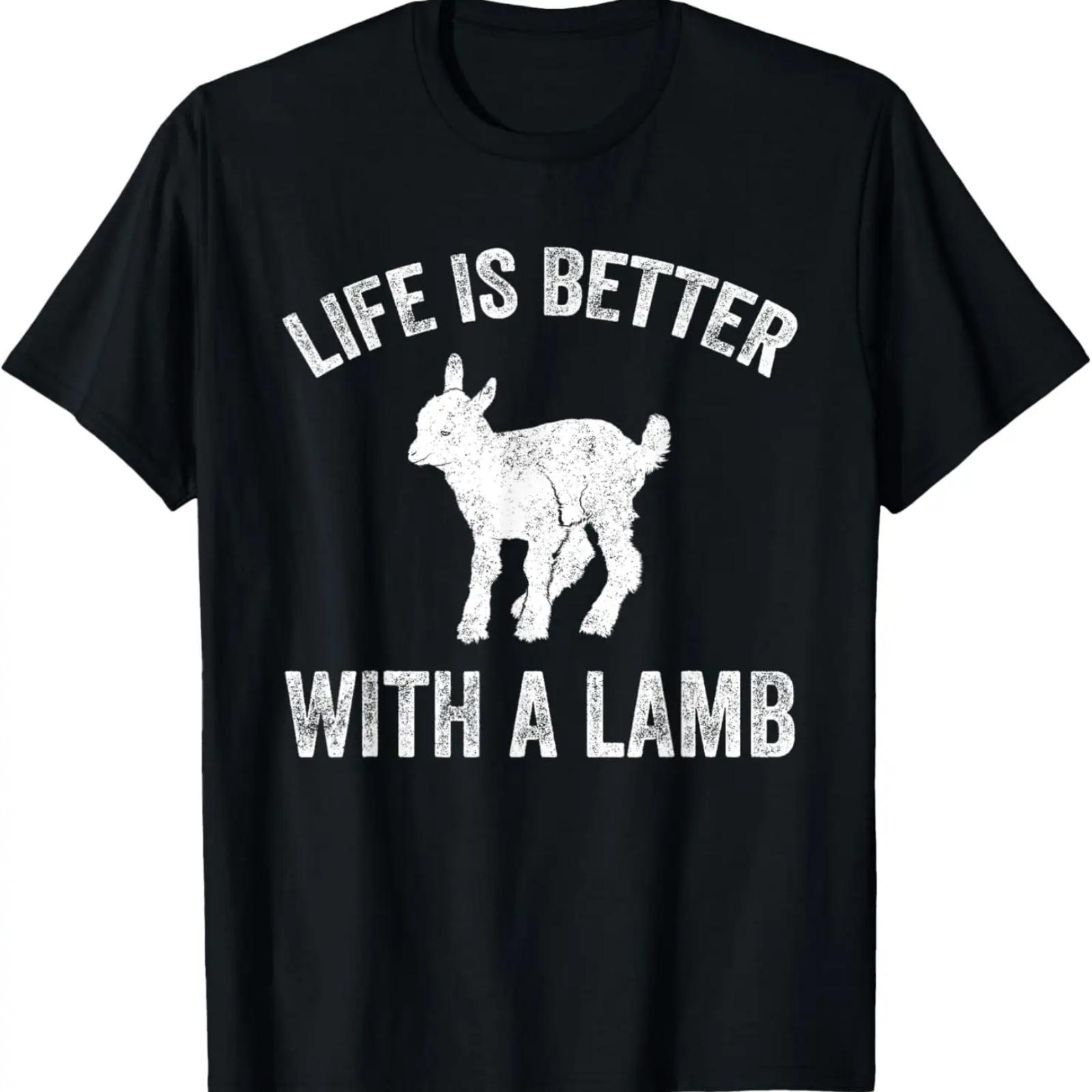 

Life Is Better With A Lamb T-Shirt - Funny Lamb Farmer Gift T-Shirt XXXXXL