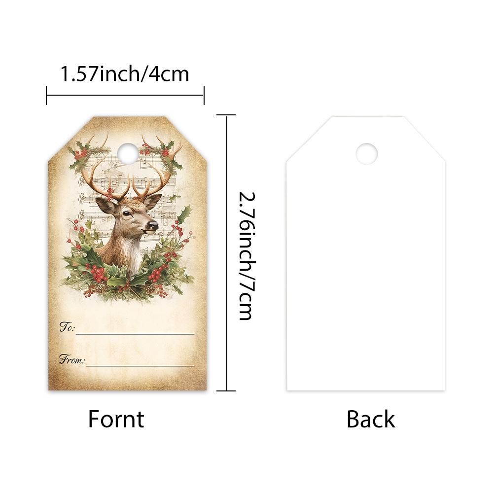 20/40 Stück Weihnachtsgeschenkanhänger-mit Weihnachtsmann, Schneemännern, Rentieren-für Geschenke, Karten, Dekorationen-Kompatibel-Perfekt für Weihnachten, Partydeko