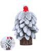 Holiday Decor Small Flocked Mini Christmas Tree with Wooden Stand for Holiday Tabletop Decoration Festive Party Supplies