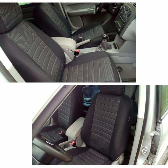 Housses de siège auto avant - AIMOONSA - Gris 2 sièges universel - Tissu jacquard - Compatible airbag - Lavable en machine