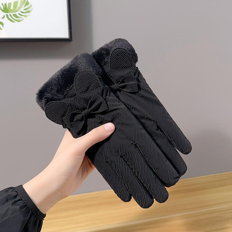 Winter Warm Touchscreen Gloves For Women With Thick Cotton Fleece For Cycling And Travel
