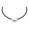 One Row Relief Choker Black Onyx Brass Necklace Women Necklace 63030019W270W270