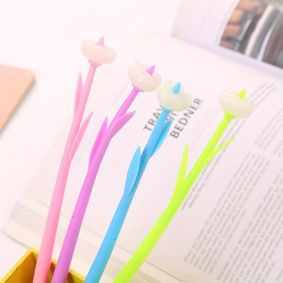 Back To School Season 10pcs 0.5mm Sun-changing Flower Gel Pen Cute Learning Stationery Water-based Pen Color-changing Flower Pen When Exposed To Light