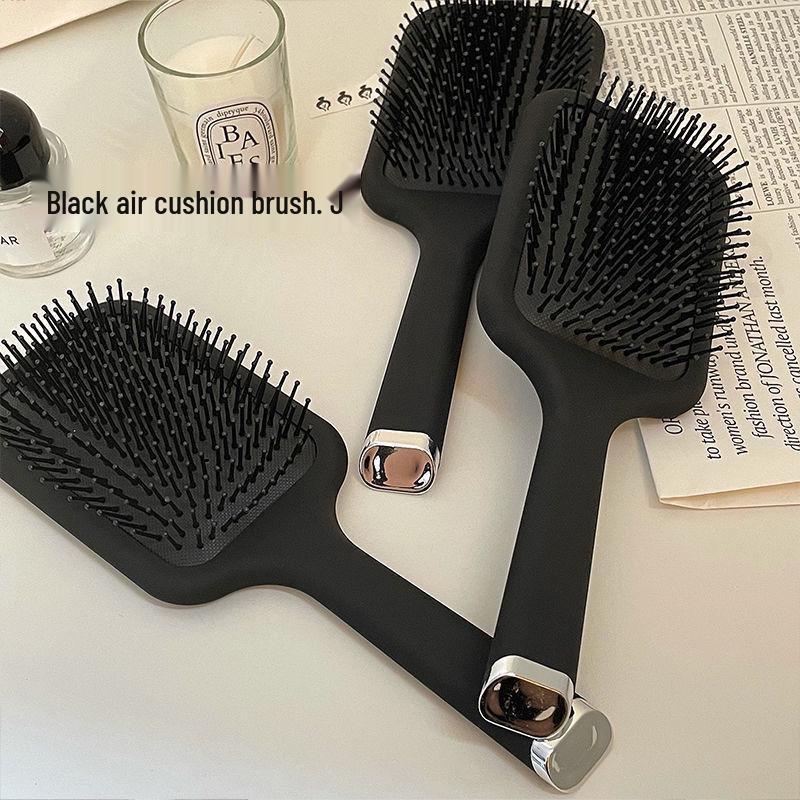 Newcomer Discount: Anti-Static Black Frosted Cushion Brush - Durable Massage Paddle Comb with Airbag Design