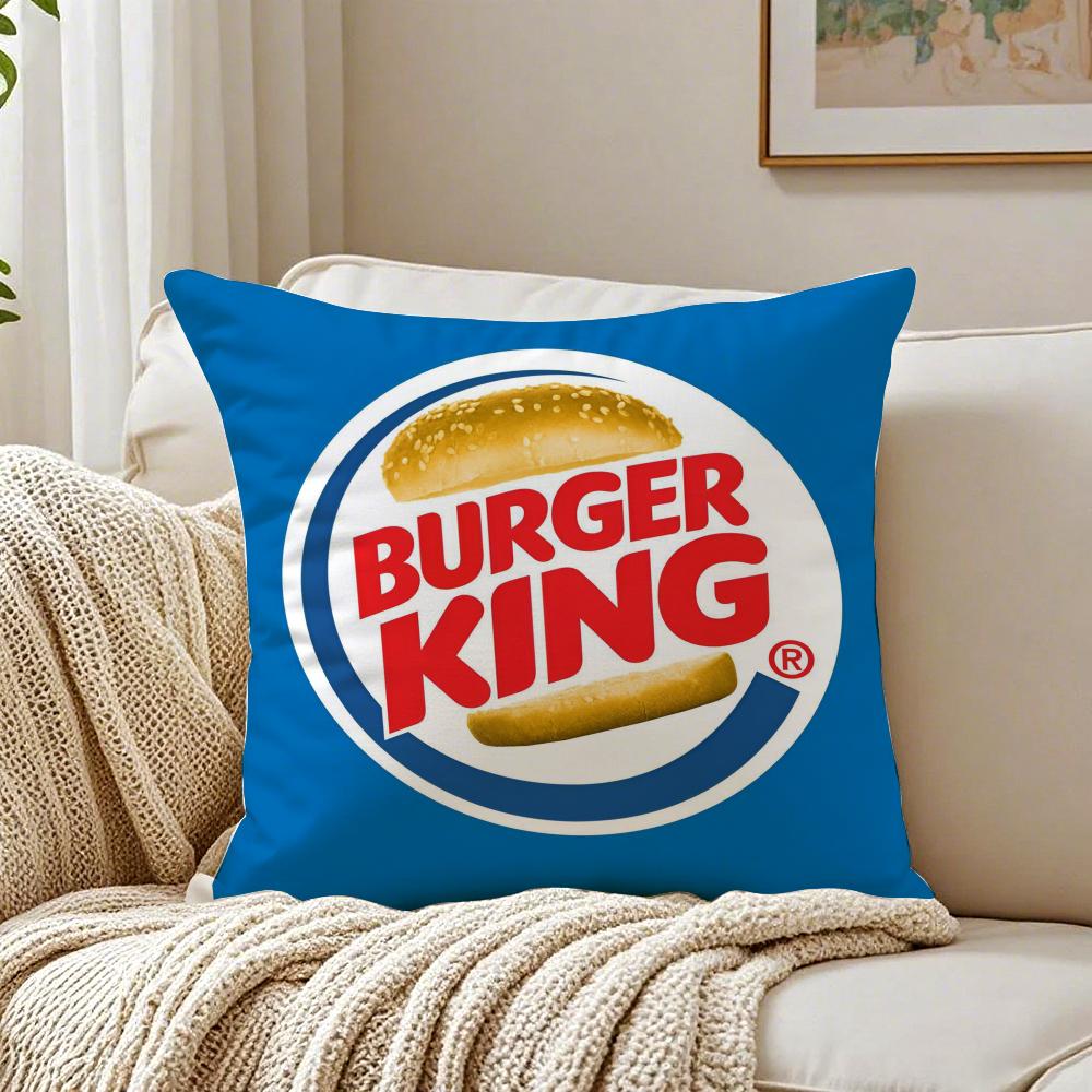 Popular FastFood Brand BBurger KKing Cushion Cover Pillowcase Antidustmite Living Room Sofa Decor Cushion Room