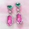 Bella Box Multicolored Cubic Zircon Gorgeous Women Earrings For Vintage Party High Quality Silver Color Dangle Earrings Jewelry