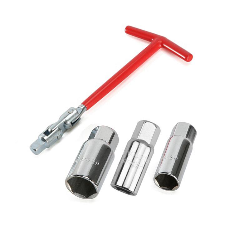 4-Piece T-Handle Spark Plug Socket Wrench Set: 16, 18, and 21mm for Auto Repair