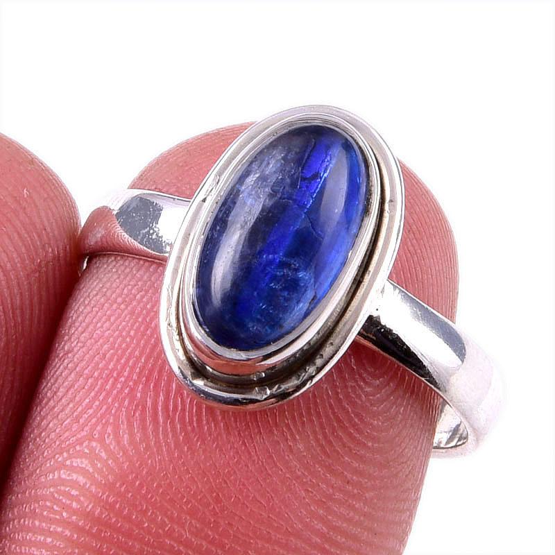 

Natural Kyanite Gemstone Handmade 925 Solid Sterling Silver Gift Ring S.8 I3z27