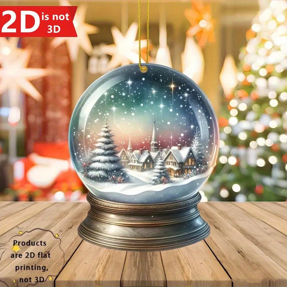 2D snowflake ball pendant for cars, backpacks, and keychains. An ideal Christmas gift.