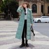 Knee-length cotton jacket women's winter new fashion slim-fit down cotton hooded thickened cotton-padded jacket