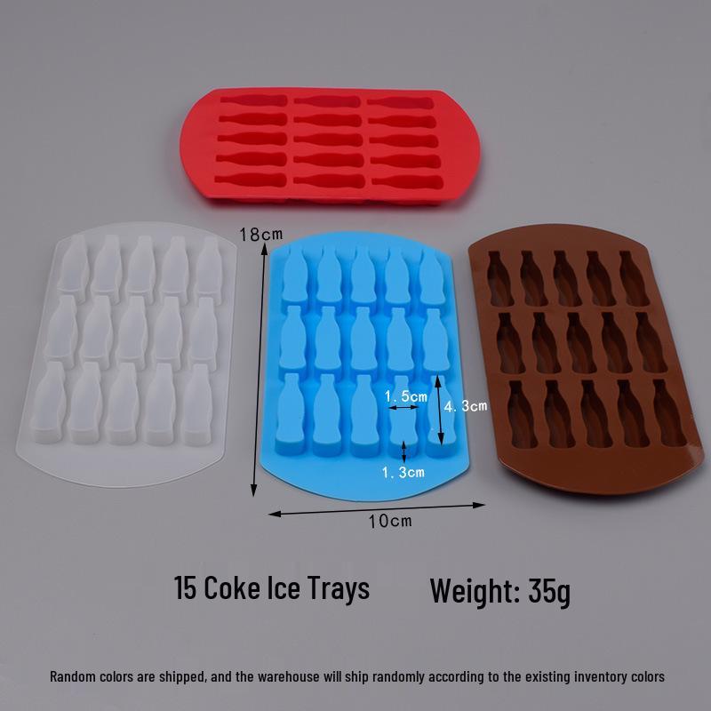

15-Cavity Cola Bottle Silicone Mold for Baking, Candy, Chocolate, Ice Cubes, Epoxy Resin Random Color