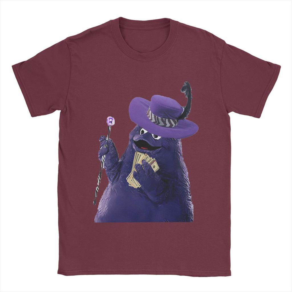 Men's Grimace T Shirts Pure Cotton Clothes Funny Short Sleeve Crew Neck Tee Shirt Plus Size T-Shirts