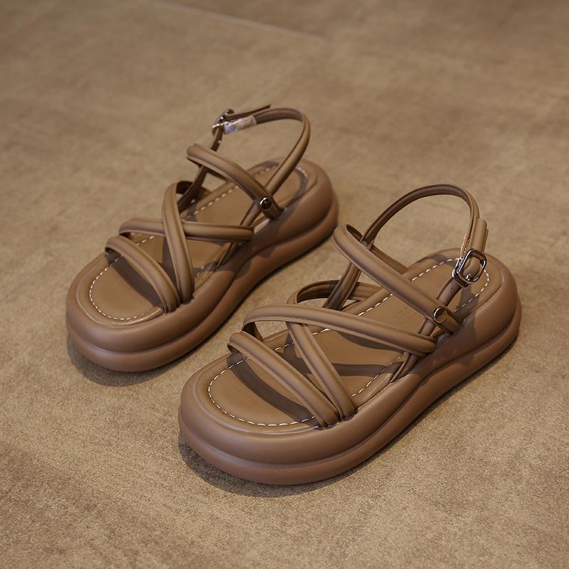 Women's 2025 summer new versatile fashion and comfortable casual platform beach shoes with skirts and sandals