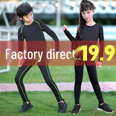 Tuta Compressiva da Ragazzo Foderata in Pile ad Asciugatura Rapida per Autunno/Inverno - Manica Lunga ad Alta Elasticità per Sport & Fitness
