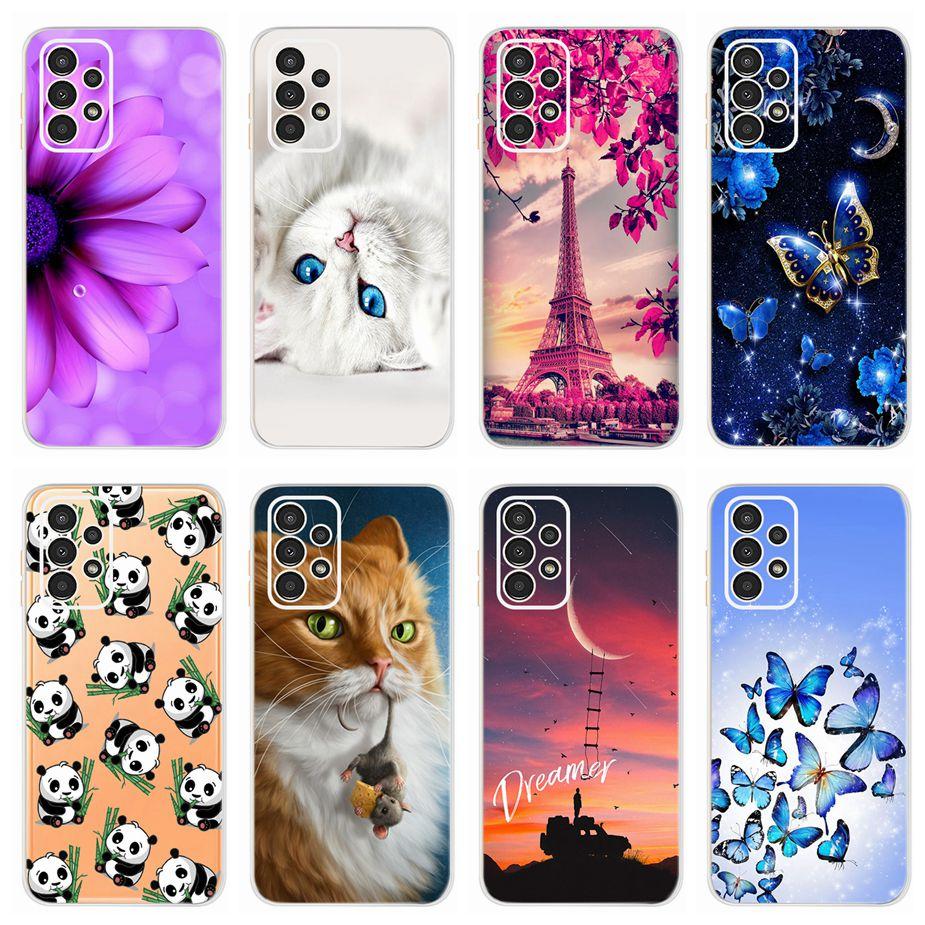 For Samsung Galaxy A13 4G Case Cute Cat Buttefly Soft Silicone Slim Fundas Phone Back Case For Samsung A13 A 13 GalaxyA13 Bumper