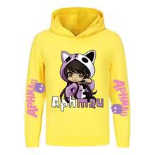 Anime APHMAU Hoodie Kids Cartoon Jumper Boys Long Sleeve Coats Baby Girls Hooded Sweatshirts Children Pullover Sweater