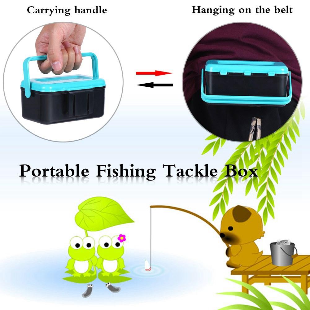 Portable Durable Plastic Fishing Bait Holder Box Worm Earthworm Lure Storage Case with Clip