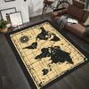 Vintage World Map Area Rug Compass Pattern Non-Slip Carpet Mat for Living Room Home Decoration Living Room Decoration Bedroom