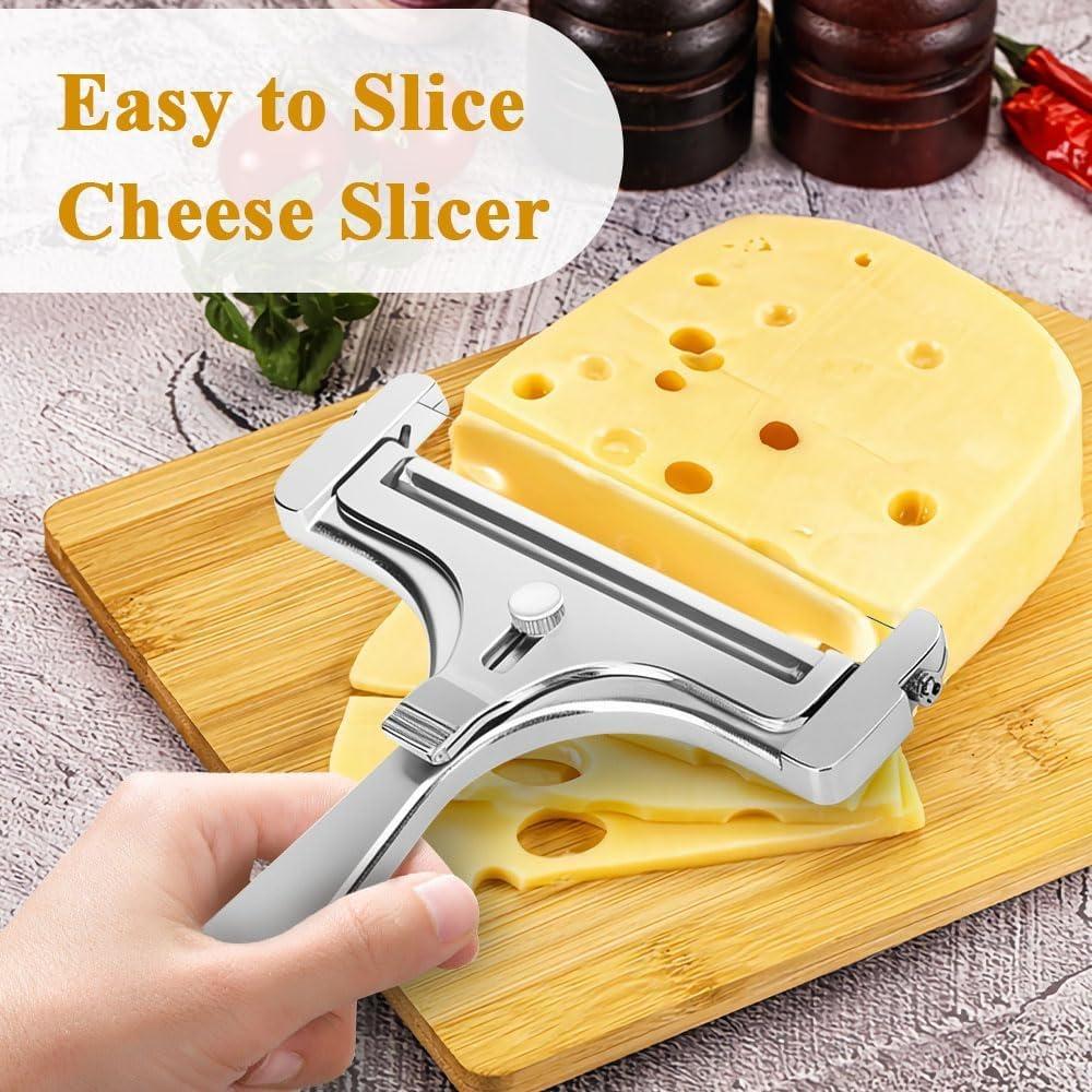 1Pcs Cheese Slicer Adjustable Cheese Cutter with Stainless Steel Wire Easy Thickness Control Safe Durable Kitchen Tools