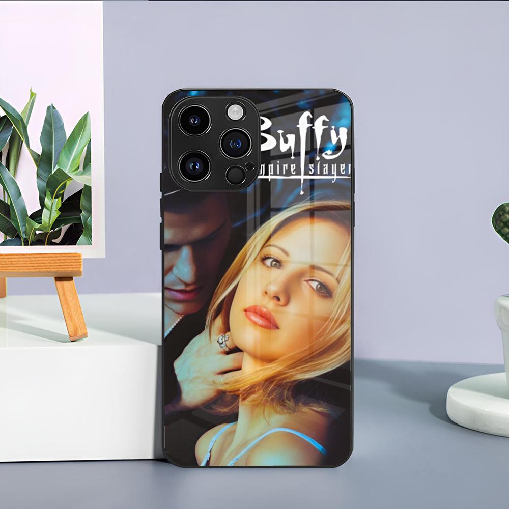 

B-Buffy The V-Vampire Slayer Phone Case For IPhone 15 Pro Max 14 Pro 12 11 13 Mini X XR XS 16 Plus SE 2020 Glass Back Cover iPhone 14