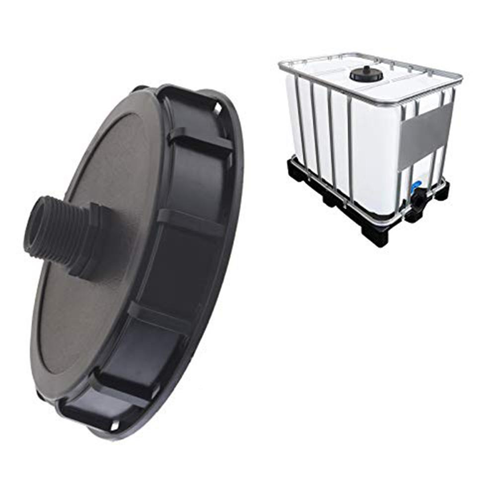 IBC Tank Adapter Cap With Exhaust Hole 163mm Dia With 1in Male Thread Plastic IBC Tank Adapter Water Storage Ton Tank Lid