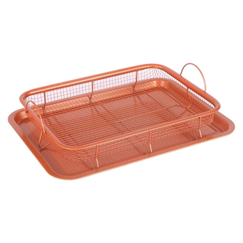 

Air Fryer Basket for Oven Stainless Steel Air Fryer Accessories Oven Rack Crisper Tray Bacon Cooker Broiler Pan for Oven 1