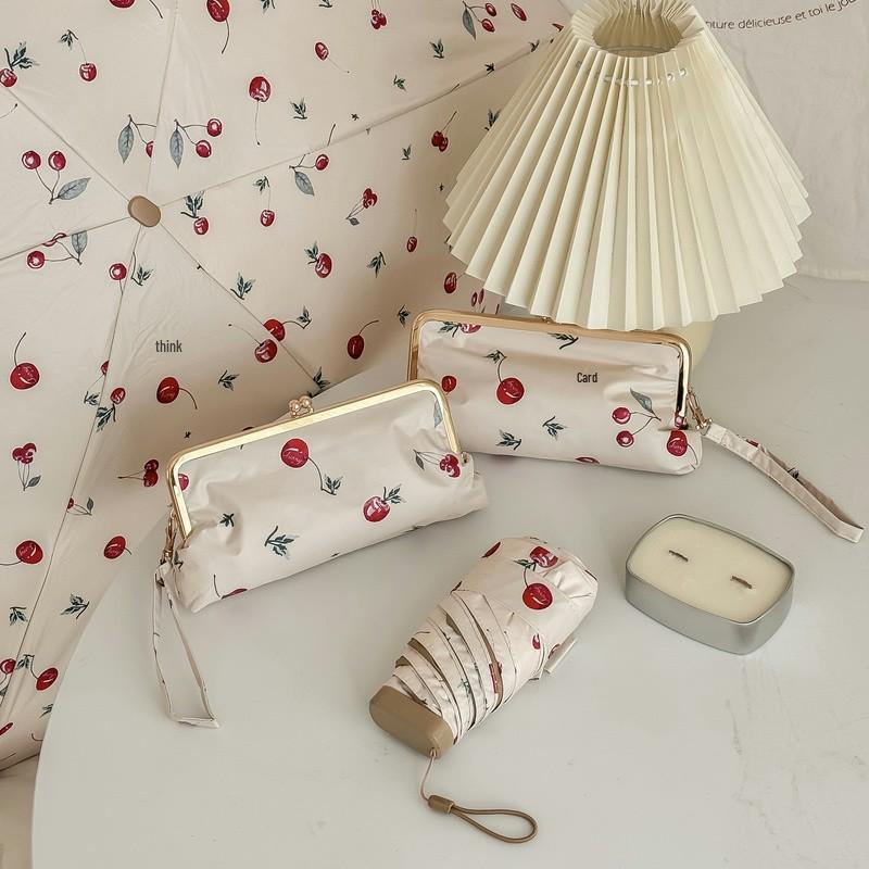 

Women s Compact Six-Fold Anti-UV Sunshade Umbrella and Rain Bag