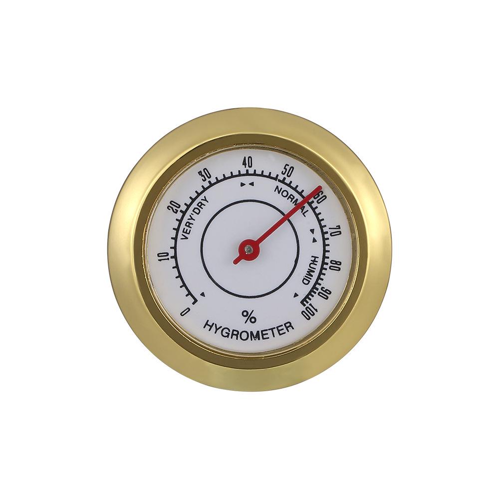Mini Round Thermometer Hygrometer with Calendar for Tea Box or Desk, Pointer Type, Measures In Fahrenheit & Celsius