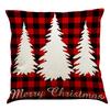 Red Plaid Elk Deep Forest Christmas Pillow Cover Home Sofa Cushion Cover