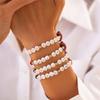 Versatile Unisex Football Charm Letter Beaded Bracelet Elastic Band Handchain for Everyday Wear Street Hand Jewelry