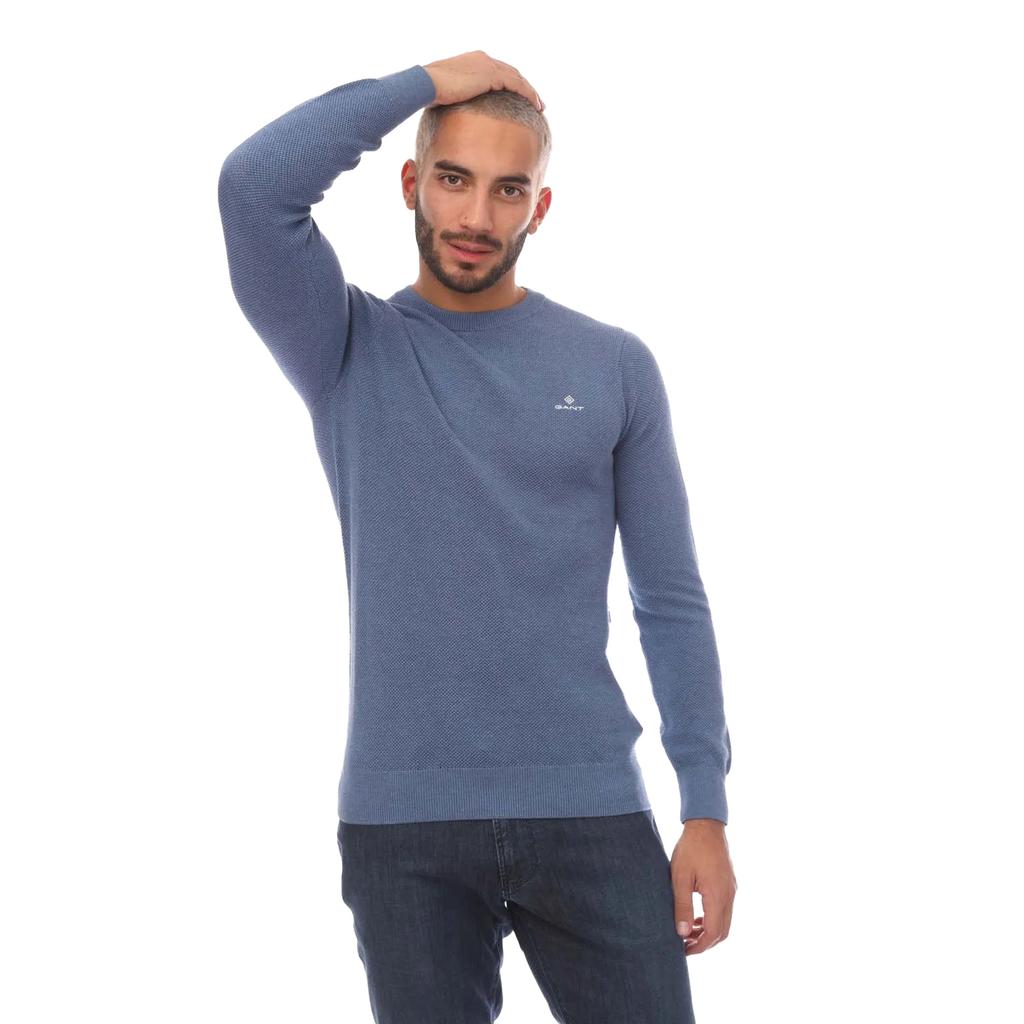 Gant Mens Neps Melange Crew Neck Sweatshirt