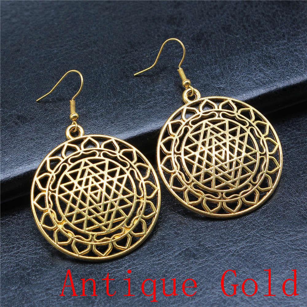 Mandala Pattern Drop Earrings Dangle Drop Earrings For Women Jewelry Making Wholesale