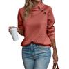 Women's Color High Neck Pullover Sweatshirt for Fall Winter